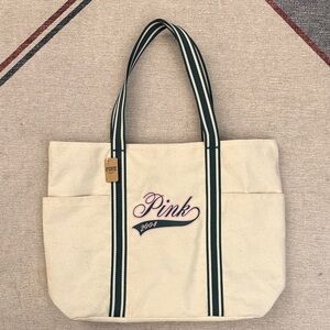 Victoria’s Secret Pink Brand Large Canvas Bag with Side & Interior Pockets